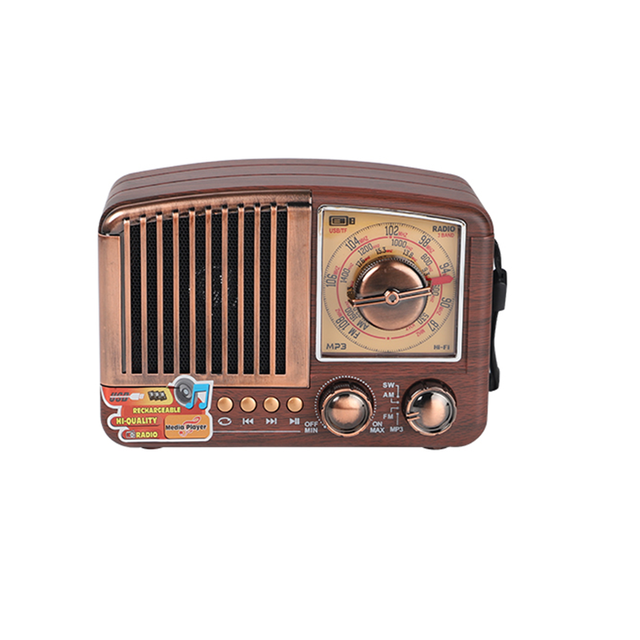 Multifunction High Sensitive Portable Retro Design Sw Am Fm More Band Radio With Earphone Jack and Usb Function