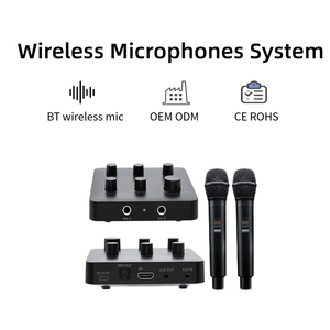 Uhf <span class=keywords><strong>DSP</strong></span> Echo Dual Channel chuyên nghiệp không dây karaoke Hệ thống microphone kỹ thuật số Mixer cho TV thông minh Nhà thờ âm nhạc bên vui vẻ - Product Image 4