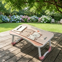 Bureau d'ordinateur portable pliable en bois multifonctionnel, table d'étude portable pour la maison, le bureau, la chambre, le salon et les voyages