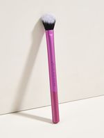 Ensemble de pinceaux de maquillage professionnels portables à manche en plastique couleur personnalisée, poils synthétiques, style fard à joues angulaire, pour poudre libre