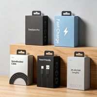 Proveedor de Cajas de Productos Electrónicos Reciclables, Caja de Papel para Cable de Datos USB con Orificio para Colgar