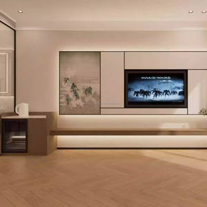 Juego de Muebles de Dormitorio de Hotel de 3 Estrellas, Modernos, Ecológicos, a Bajo Precio y Personalizables, con Estructura de Cama de Madera, Mesitas de Noche, Armario, Mueble para TV y Sofá - Product Image 3