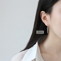 Boucles d'oreilles Tube fin en argent Sterling 925, créoles sans fin de 1.5mm, petits, moyens et grands cercles