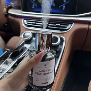 Hoogwaardige luxe zilveren metalen draagbare USB auto-luchtverfrisser <span class=keywords><strong>diffuser</strong></span> met vibratiesensor en elektrische aandrijving, lavendel en citroen - Product Image 1