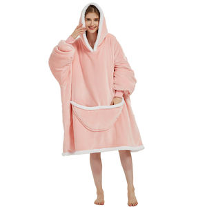 <span class=keywords><strong>ผ้า</strong></span>ห่มมีฮู้ดผ้าสักหลาดขนแกะโพลีเอสเตอร์ขนาดใหญ่สำหรับเด็กและผู้ใหญ่ - Product Image 6