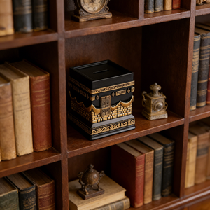 Tirelire <span class=keywords><strong>d</strong></span>écorative en résine - Motif islamique noir et or, boîte à monnaie <span class=keywords><strong>d</strong></span>écorative, idéale pour la <span class=keywords><strong>d</strong></span>écoration du salon - Product Image 2