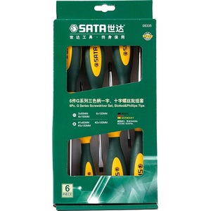 Jeu de tournevis Sata G Series, 6 pièces, embouts fendus et Phillips, manche en acier de qualité industrielle - Product Image 3