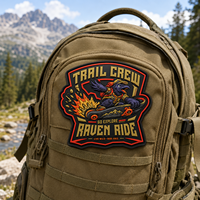 Patch personnalisé 3D en PVC pour équipe de trail, badge d'aventure imperméable pour le skate avec fixation auto-agrippante industrielle AWELLS