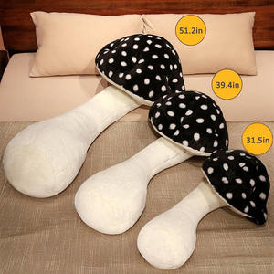 6981 Oreiller corporel en peluche réaliste et amusant en forme de champignon géant noir, <span class=keywords><strong>pour</strong></span> câliner et <span class=keywords><strong>dormir</strong></span>, oreiller décoratif mignon en forme de champignon - Product Image 3