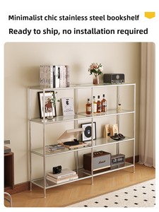 Medieval Polished Acrylic Shelving Unit Multi Tier <b>Wall</b> Adjacent Floor Standing <b>Rack</b> for <b>Shoes</b> Bags Books Home Display - Product Image 5