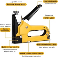 Pistola de Clavos Manual 3 en 1 de Acero para Manualidades en Madera, Carpintería, Decoración y Bricolaje - Multifunción