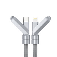 Câble de données multifonction 120W avec lanière 2-en-1, sangle de poignet tressée, charge rapide USB Type-C pour téléphone et tablette