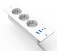 PUJIMAX 230V 16A 3680W extension de protection contre les surtensions allemandes 3 prises VDE prise standard 5V 3.4A prise de Charge USB EU multiprise