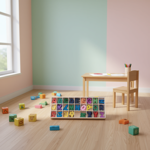 Lettere in legno Ilan in scatola 21,5x9 cm, gioco educativo per l'apprendimento dei bambini - Product Image 3