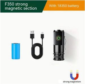 600 Lumen LED Tactical Flashlight Aluminum Alloy Adjustable Beam IPX4 Waterproof Type-<b>C</b> <b>USB</b> Charging 4 Modes 1000M+ Beam Sealed - Product Image 3