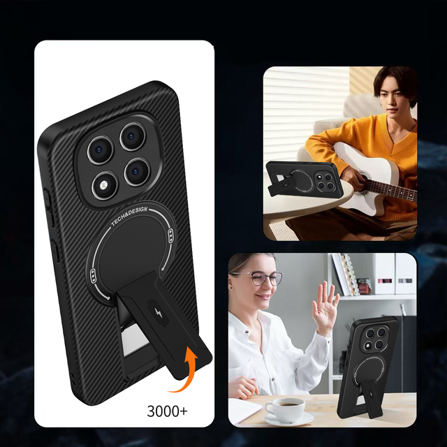 High Quality Shockproof Magnetic Phone Case for Redmi 13C Note 13 14 Pro Plus 4G 5G Poco F7 14T A3 14C 15C Back Cover with Stand