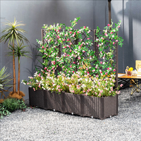 Kit de Jardinière Surélevée Modulaire en Métal avec Bac en Plastique Épais, Kit de Jardinières et Pots de Fleurs pour Jardin
