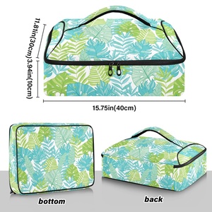Bolsa Térmica para Transportar Comida con Diseño Hawaiano Personalizado, con Flores Tropicales y Palmeras, para Picnic y Actividades al Aire Libre - Product Image 3