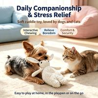 Jouet pour animaux de compagnie en peluche texturée en forme de lapin avec couineur et papier froissé, jouet à mâcher interactif doux pour chiens et chats, soulagement de l'ennui