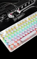 Clavier mécanique Premium Glow Key avec interrupteurs verts, rétroéclairage RVB et connexion filaire pour le jeu et la frappe professionnels