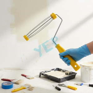 Yep Moyen-Orient Meilleure vente Industriel DIY OEM Cadre de rouleau à <span class=keywords><strong>peinture</strong></span> en polyester sans cage avec poignée en plastique <span class=keywords><strong>jaune</strong></span> Big Duck pour murs - Product Image 2