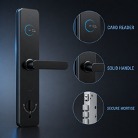 Serrure de porte intelligente en alliage d'aluminium avec carte-clé RFID pour hôtel, logiciel de gestion gratuit, pour hôtel, appartement, porte en bois ou en acier