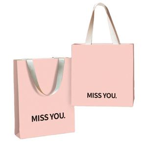 Custom Logo Printed Luxury High End <b>White</b> <b>Paper</b> Jewelry Clothing Packaging Gift Shopping <b>Bag</b> - Product Image 1