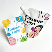 Sachet d'emballage personnalisé pour masque facial avec impression en héliogravure, pochette réutilisable en plastique pour kit cosmétique et soins de la peau, pochette à bec verseur, pochette plate