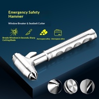 Marteau de sécurité pour voiture avec brise-vitre, coupe-ceinture de sécurité, outil d'évacuation d'urgence 3-en-1 en acier inoxydable