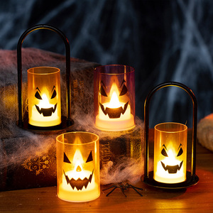 Nouvelles décorations d'Halloween, accessoires, bougie électronique sans flamme à LED, ornement lumineux, bougie d'Halloween, aménagement de scène pour fête d'Halloween - Product Image 1