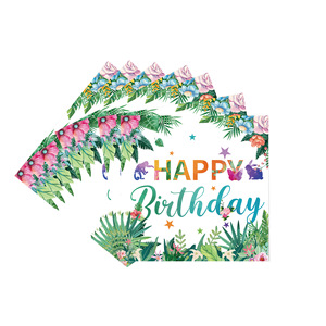 ชุดอุปกรณ์จัดงานวันเกิดธีมสัตว์สีน้ำ จานขนาด 9 นิ้ว จานขนาด 7 นิ้ว แก้ว ถ้วย ผ้าเช็ดปาก ชุดภาชนะใช้แล้วทิ้งสำหรับงานปาร์ตี้เด็ก - Product Image 5