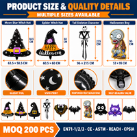 Ballon gonflable en mylar à l'effigie de personnages de dessins animés 3D, ballon imprimé personnalisé OEM ODM pour célébration sur le thème d'Halloween