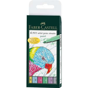 FABER CASTELL - ÉTUI DE 6 STYLOS PASTEL PITT ARTIST ASSORTIS - Product Image 1