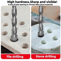 Foret excentrique à dents de scie en acier tungstène super dur, pour perceuse électrique manuelle, avec tige hexagonale, pour béton, verre, carrelage.