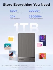 UGREEN <span class=keywords><strong>Disco</strong></span> <span class=keywords><strong>Duro</strong></span> Sólido Portátil de 1 TB, hasta 2000 MB/s, USB C, <span class=keywords><strong>Disco</strong></span> <span class=keywords><strong>Duro</strong></span> <span class=keywords><strong>Externo</strong></span> con USB 3.2 Gen 2x2 - Product Image 2