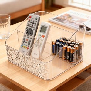 Transparent Multi Compartment Storage <b>Box</b> 4 In 1 With Partitions For Desktop Cosmetic Lipstick Organizer <b>Makeup</b> Organizers - Product Image 3