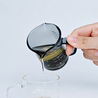 Gelas Ukur Kaca Borosilikat Abu-abu 70ml / 2.37oz Mini Pitcher Espresso Shot Creamer Syrup Small Server Kitchen Bar