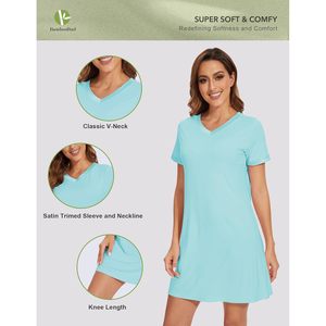 Chemise de nuit ample à manches courtes pour femme BambooBud, en viscose douce de bambou, tailles S-XXL - Product Image 2