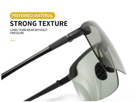 Lunettes de conduite nocturne polarisées TAC anti-éblouissement avec verres clairs, charnières en aluminium, approuvées CE, rouge, jaune, bleu, OEM, métal