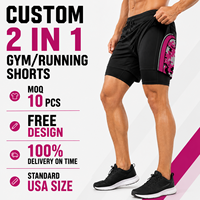 Shorts de course 2-en-1 personnalisés PURE pour hommes, séchage rapide, pour la gym, l'entraînement athlétique, avec doublure de compression, shorts d'entraînement de basketball