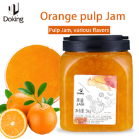Selai Jeruk Doking Grosir 3kg dengan Potongan Buah Asli, Bahan Baku Bubble Tea, Selai Buah untuk Smoothie dan Teh Buah