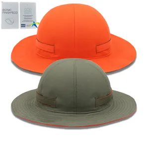 프리미엄 품질 성인 100% 면 바이오니시 에코 발수 야외 하이킹 피셔맨 모자 맞춤 방수 버켓 모자