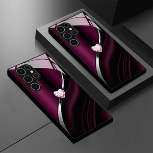 Cover per Cellulare in Vetro Temperato e TPU <span class=keywords><strong>con</strong></span> Stampa Cuore Glitterato per Samsung <span class=keywords><strong>Galaxy</strong></span> S8 S9 S10 S20 S21 S22 S23 S24 S25 S26 - Product Image 3