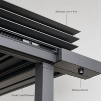 Pergola bioclimatique motorisée automatique en aluminium sur mesure 3x3 3x4 6x4m pour jardin, gazebo, pavillon