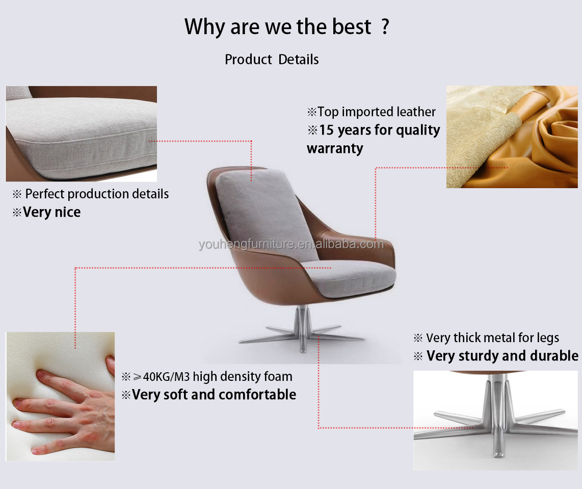 Fancy Luxury Design lounge Living Room furniture swivel leisure Antique living room Metal Leisure Sofa Chair