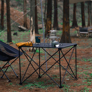 โต๊ะพับอลูมิเนียมอัลลอยด์กลางแจ้ง ฐานสี่เหลี่ยมแบบพกพา สำหรับตั้งแคมป์ ปิกนิก บาร์บีคิว - Product Image 3