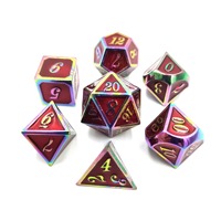 Ensemble de dés polyédriques en métal D20 personnalisés avec logo personnalisé pour les jeux de D&D - Écologiques et durables