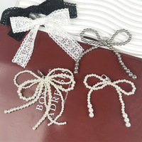 Boucle de chaussure à nœud papillon en perles à double couche, breloque faite à la main, clip de décoration pour chaussures, pendentif pour sac, porte-clés en forme de nœud