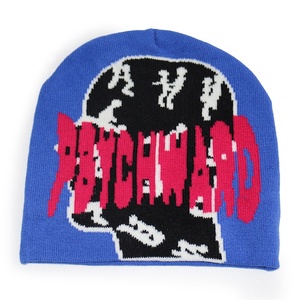Gorro de Punto Jacquard HK34 con Estampado de Calavera, Gorra Deportiva de Moda para Invierno, Cálido, con Letras y Logotipo Personalizado - Product Image 4