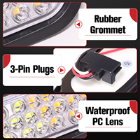 Feu arrière de remorque ovale 24 LED de 6,3 pouces ambre/blanc avec trois modes de clignotement, feux de positionnement/clignotants/stroboscopiques pour camions